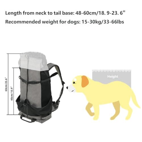 Large Dog Carrier Backpack, Adjustable Pet Travel Rucksack 15-30kg — view 5