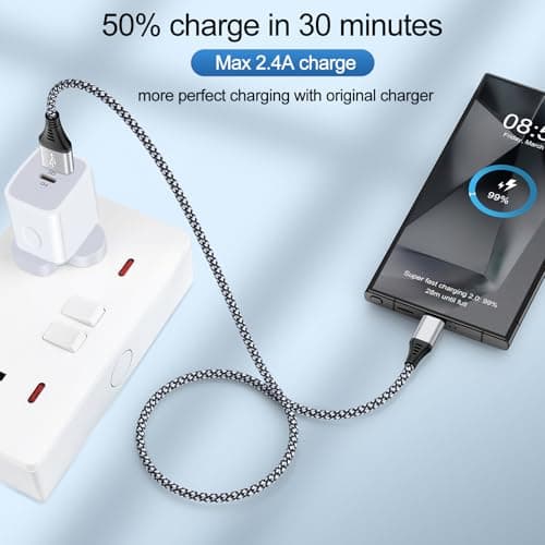 Ouorkee Short USB C Cable, 1.64ft 3Pack Type C Charger Cable Fast Charge — view 4