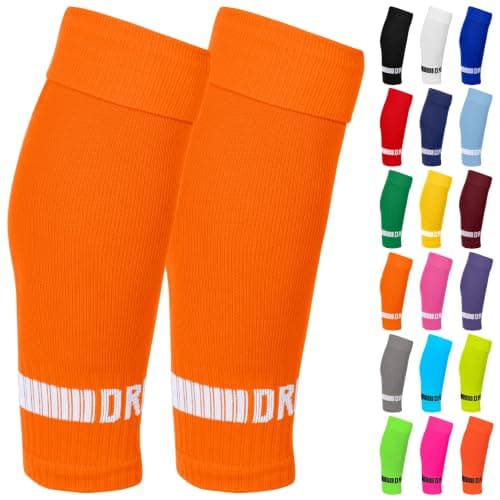 DRIPsox Football Sock Sleeves | 3 Sizes Kids-Men | M Orange Sleeves