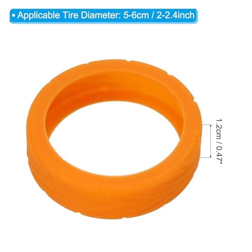 PATIKIL Luggage Wheels Covers, 8Pcs Luggage Wheel Protector Covers Silicone Suitcase Wheel Covers for Suitcase Most 8-Spinner Wheels Caster, Orange — view 2