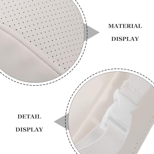Car Neck Pillow for Adults White Contoured Faux Leather Cotton Support — view 3