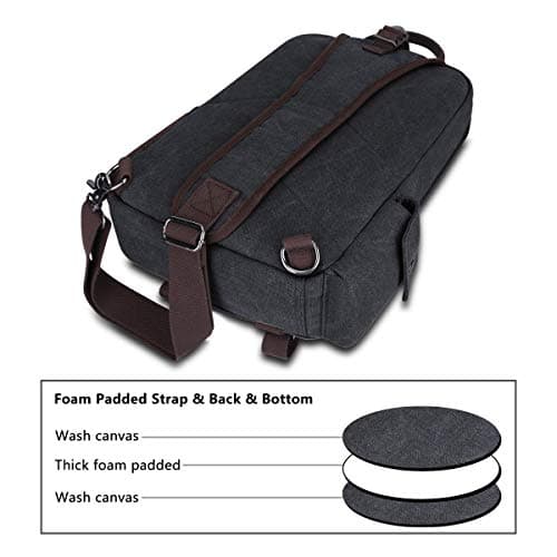 S-ZONE 14 Inch Laptop Shoulder Backpack Daypack Messenger Single Crossbody Chest Sling Bag Canvas Casual Satchel Outdoor for Men — view 6