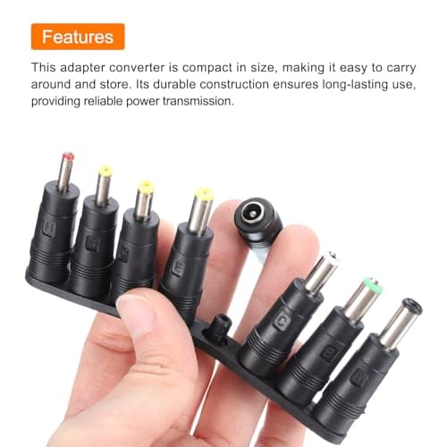 sourcing map DC Power Connector Adapter, 5 Pack 5.5x2.1mm Female Jack to 5.5x2.5mm Male Plug Universal Barrel Connector for Laptop Router — view 5