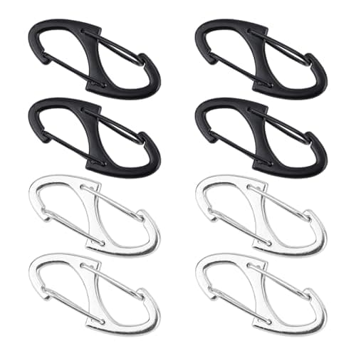 BOXOB 8pcs Zipper Clips Anti Theft, Double Sided Mini S Carabiner Zipper Locks Theft Deterrent Small Zippers Pull Locks Accessories for Luggage Suitcase Backpacks Purses Handbags Tents Keys