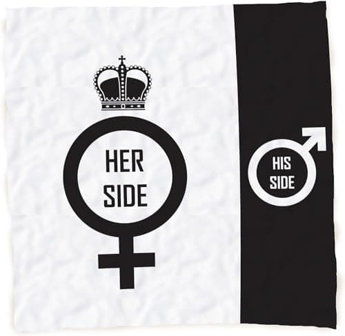 CKB LTD Giant Double His and Hers Beach Towel Microfibre Novelty Funny Holiday Towels for Beach, Garden, Day Bed, Festival, Soft, Super-Absorbent, 152cm x 152cm Black and White — view 2