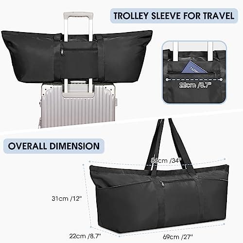 sportsnew Large Yoga Mat Bag for Women Gym Bag with Shoes Bag, Black — view 5