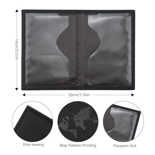 ILIYAH Passport Case - Travel Wallet with Pouch & Cover (Black) — view 2