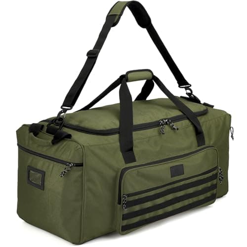 125L Extra Large Travel Duffle Bag for Men Women, Heavy Duty Sports Holdall Gym Bag with Shoulder Strap, Tactical Equipment Duffel Bags for Military, Weekend, Overnight, Camping, Green