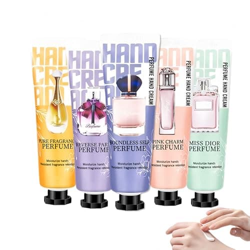 5PCS Hand Cream Gift Set, Fragrant Travel-Friendly Small HandCream, Hand Cream And Perfume Set For Women & Men, Small Presents For Dry Hands Care, Hand Cream Multipack, Gifts For Women