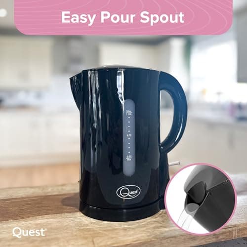 Quest 35039 1 Litre Kettle | Compact Design | Spout Filter | Water Level Indicator | BPA Free | Black — view 5