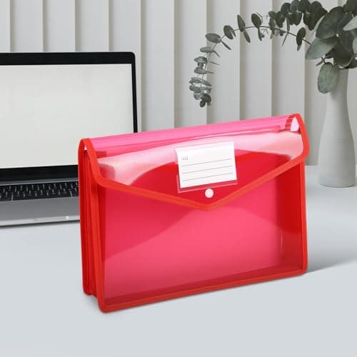 5pcs A4 Document Bag PP Plastic Wallet Folder with Snap Button — view 4