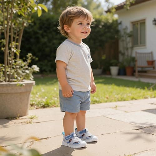 Baby Summer Shoes for Boys Girls Toddlers Breathable Mesh Sandals Infant First Walking Shoes with Anti-Slip Rubber Sole,Blue,Size 4 UK Child — view 2