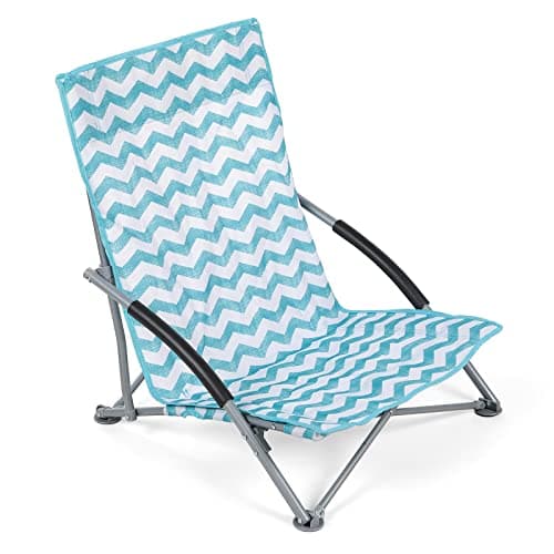 Unibos Set of 2 Folding Low Camping Chair, Lightweight,Foldable,Portable Garden Beach Chair Perfect for Camping,Garden,Festivals,Fishing,Caravan Trips and BBQs (Zigzag) — view 3