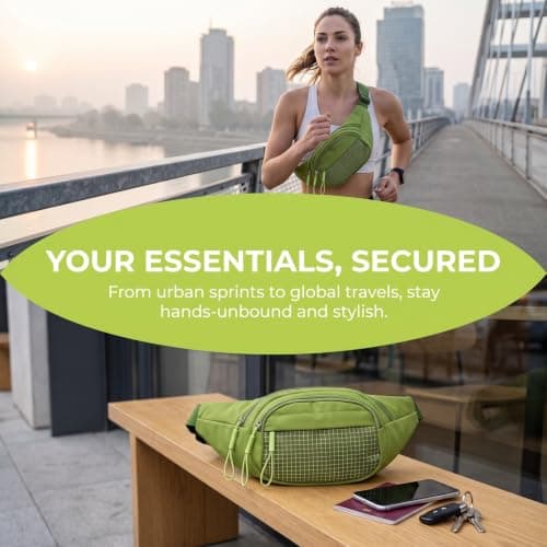 Rovelin Bum Bag with Adjustable Strap Running Belt and Waist Pack — view 2