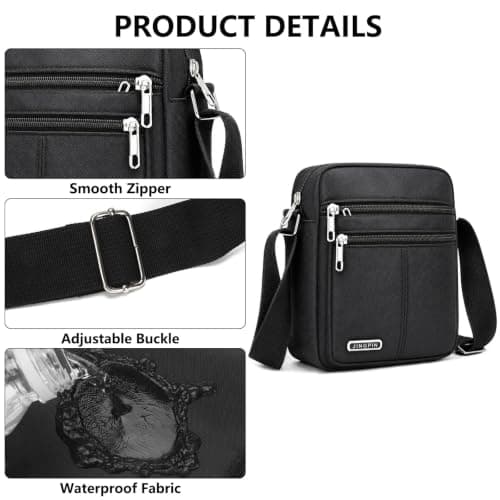 Lesbyit Lightweight Men's Shoulder Bag Waterproof Crossbody Sling Bag — view 5