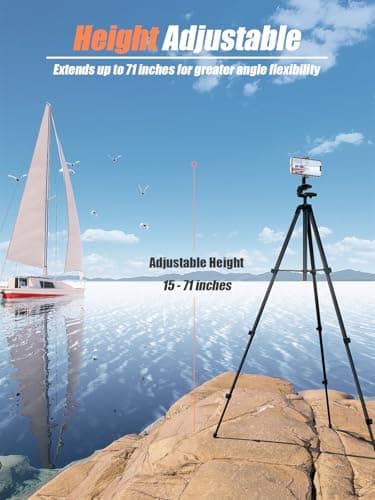 71 Inch Lightweight Tripod for Camera & Phone with Wireless Remote — view 6
