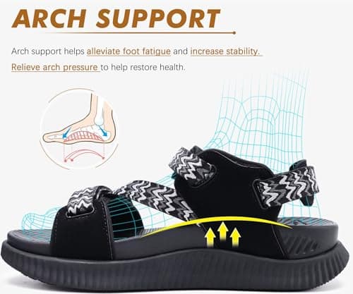 KuaiLu Womens Orthopedic Walking Sandals with Arch Support Recovery Cushion — view 3