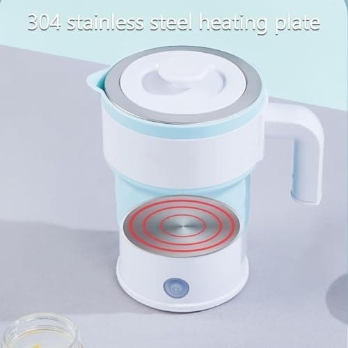 Travel Portable Foldable Electric Kettle, 0.7L Small Camping Kettle, Blue — view 5