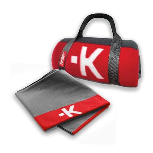 SKROSS Soft Fleece Blanket, Grey & Red