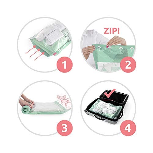 Compactor Set of 2 Manual Roll Up Space Saving Travel Storage Bags, Organise Clothes, Underwear and Travel Essentials, Save Space in Wardrobes and Suitcases, No Need for a Pump or Vacuum, Size Large — view 3