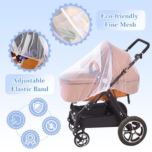 South to East Mosquito Net For Pram,Drawstring Mesh Cover with Storage Bag — view 2