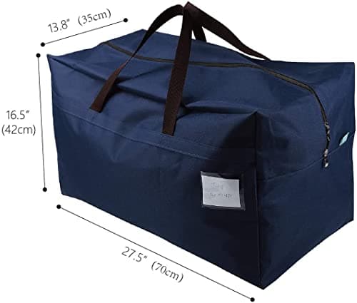 Pack of 2, 100L Sturdy Travel Duffle Storage Bag for Clothing, Wedding Dress, College Dormitory, House Moving, Go-To-School Carry Bags with Zip Closure & Sturdy Handles, Blue — view 2
