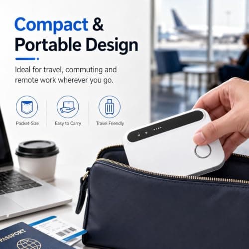 5G Mobile Portable Wi-Fi 6 Router, Wi-Fi 6 Mobile Hotspot, 300Mbps Ultra-Fast Internet,Supports 30 Devices, Ideal for Travel, Remote — view 6