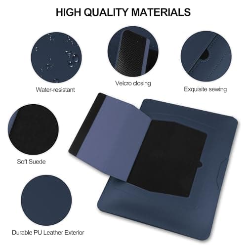 HoYiXi 13.3'' /13.6'' Laptop Sleeve Case Leather Bag with Stand Compatible with MacBook Pro 14/MacBook Air 13(M1 M2)/ASUS Vivobook 14/Dell XPS 13/ASUS Acer Matebook 14'' laptop case,Blue — view 4