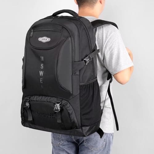 Ezmina 65L/85L Hiking Backpack Large Rucksack for Men and Women Black Camping Backpack Waterproof Hiking Daypack Trekking Bag for Travelling Touring Climbing Outdoor Sport — view 6