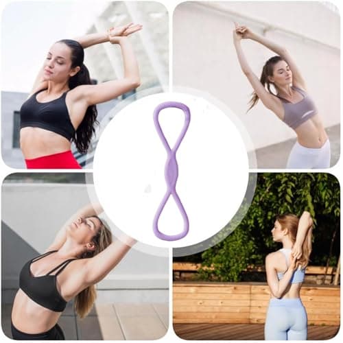 Exercise Resistance Bands - 8 Shaped Resistance Exercise Bands,Arm Exerciser Body Stretching Flexbands Portable Tension Rope for Gym Indoor Travel Pilates Yoga Office Home — view 4