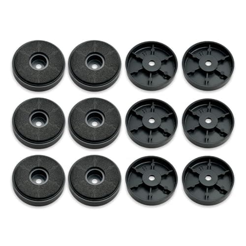12pcs Speaker Shock Absorber Feet, 30x8mm Speaker Insulation Pad Non-Slip Rubber Dampers, for Audio, Speakers, Subwoofer, Home Cinema, HIFI Devices (Black)