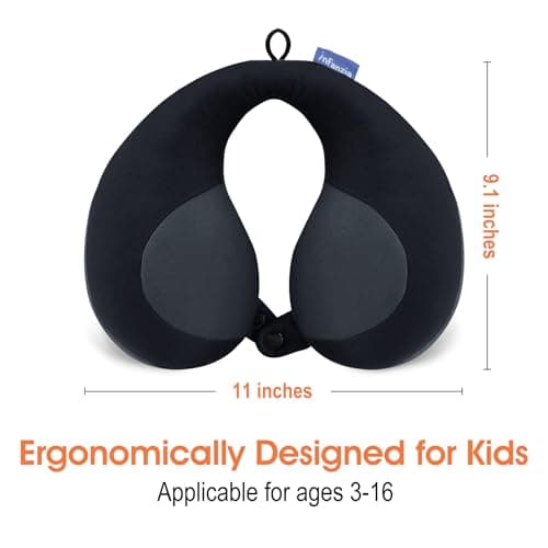 INFANZIA Kids Travel Pillow, Chin Support for Car Seat & Plane, Black — view 6