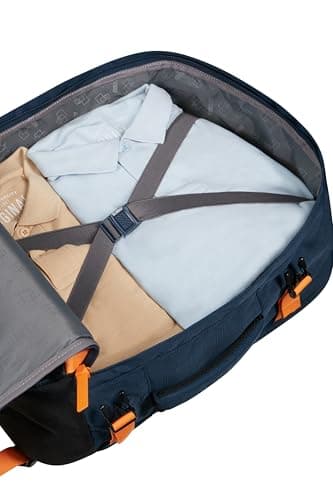 American Tourister Take2Cabin - EasyJet Cabin Bag 36 x 20 x 45 cm, 38 L, 0.70 kg, Hand Luggage, Airplane Backpack M Underseat, Blue/Orange (Dark Navy/Radiant Orange) — view 6