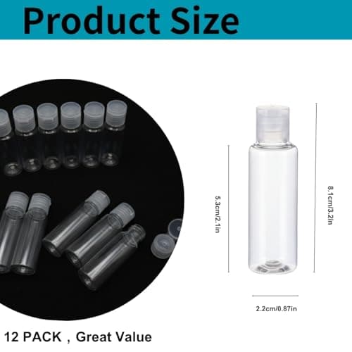 LHQYKHOZ 12pcs 25ml Airline Approved Leak-Proof Flip Cap Travel Bottles for Toiletries — view 2