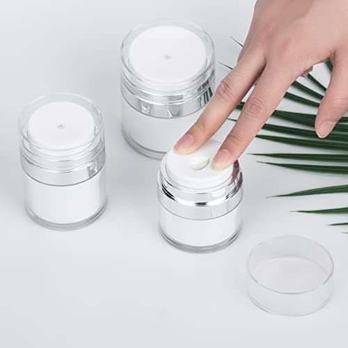Airless Pump Bottle, 2PCS Moisturiser Container, Refillable Pump Dispenser Cream Jar Vacuum Bottle Travel Cream Bottles Portable Cosmetic Container (50ml) — view 2