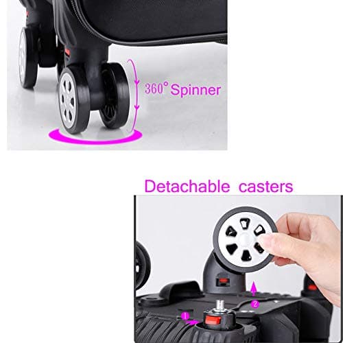HLXB Large Capacity Luggage Suitcase Trolley, Flexible Spinner, high Density Oxford Fabric with USB Rechargeable Port,Purple, Brown, Black — view 6