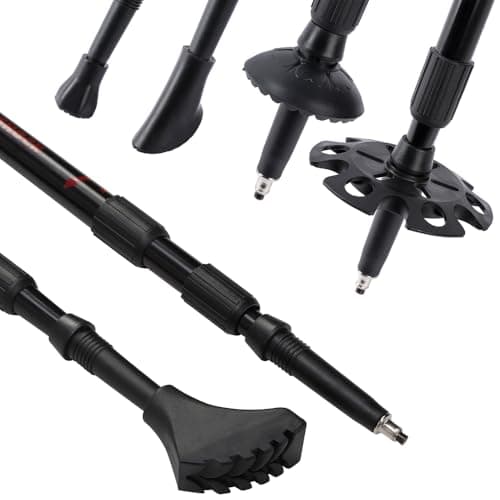 SPORTANA® Telescopic Walking Pole, Trekking Pole & Hiking Stick, Orange — view 3