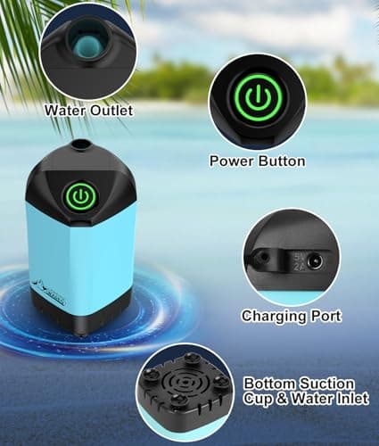 WADEO Portable Camping Shower, [20L Collapsible Bucket] [3000mAh] Rechargeable Battery Shower Pump, Outdoor Shower Kit for Beach, Pet, Travel, Car — view 3