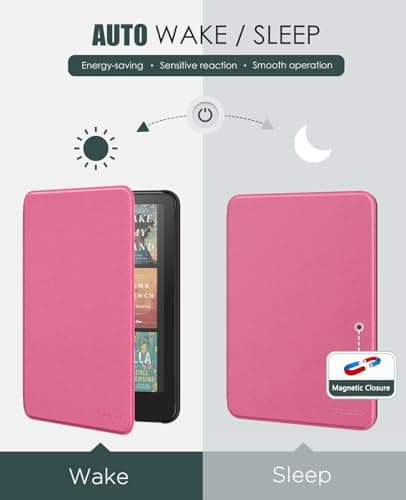 MoKo Case for 7" Kindle Paperwhite 12th Gen&Colorsoft 2024, Raspberry — view 5