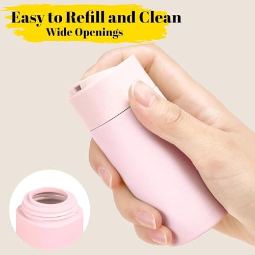 AruMinna 5Pcs Travel Bottles Set, TSA Approved Refillable Toiletry Dispenser Bottles, Leak Proof Travel Cream Containers with Matte Finish, for Shampoo Lotion Skincare (Light Grey) — view 6