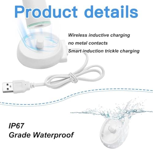 Universal Electric Toothbrush Charger – Compatible with Oral-B, Professional USB Toothbrush Charging Base for Travel & Home — view 3