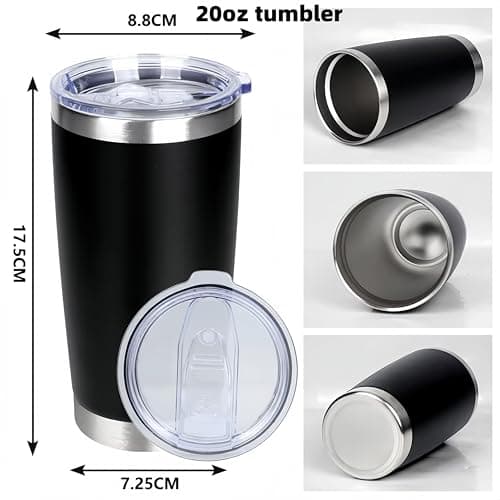 Gteller 20 oz Stainless Tumbler, Double Wall Stainless Steel Insulated Travel Mug for Keep Hot and Cool (White) — view 6