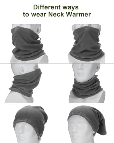 BBTO 3 Pack Winter Fleece Neck Warmer Gaiter Windproof Thermal — view 3