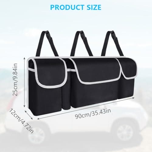 URAQT Car Boot Organizer,Car Storage Organiser, Back Seat Storage Bags 3 Adjustable Straps Foldable Cars Trunk Grocery Organizer Bags, Cars Interior Accessories for SUV, Truck, Van, Lorry — view 2