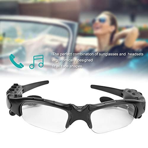 BAFOVY Sunglasses, Durable ABS Solar Power Wireless Glasses Headphone with 5.0 and Stereo Sound for Outdoor Sports and Travel (Transparent) — view 2