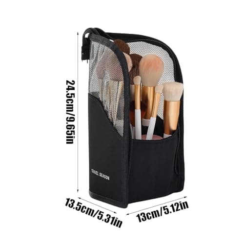 Travel Makeup Brush Holder - Multiple Compartments Cosmetic Organizer Pouch,Toiletry Travel Bag - for Men Women Camping Vanity Countertop Luggage Beauty Toothbrush Toothpaste — view 6