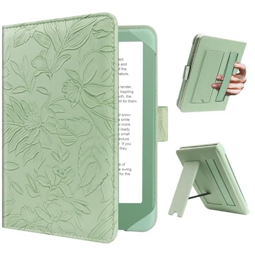 HoYiXi Universal Case For 6.8",7" eReader,Compatible with Kindle/Kobo Clara HD/Kobo Clara 2E/Paperwhite/PocketBook/Tolino eReader,with HandStrap/Kickstand, Cover for 6.8"-7'' eReaders,Green