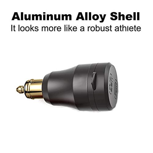 iMESTOU Aluminium DIN Plug USB C Charger 30W 5A Power Delivery Motorcycle Dual USB Charger QC 3.0 Quick Charge Power Adapter Waterproof Fits for 12V-24V BMW Ducati Triumph Hella DIN Socket — view 6