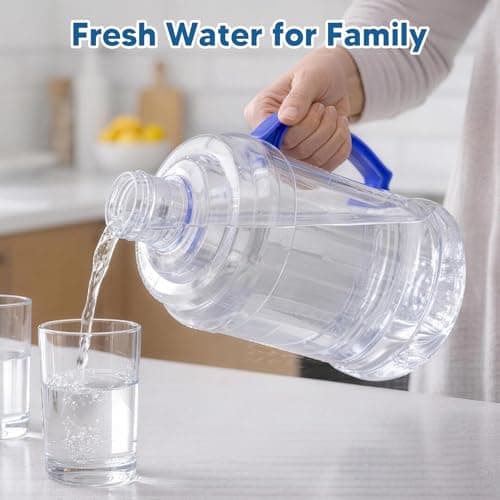 FashionCha Thickened Water Dispenser Bottle 3l Empty Water Bottle Container Large Jumbo Water Container BPA Free Water Cooler Dispenser Refill Water Bucket for Home Office Outdoor Travel, Blue — view 2