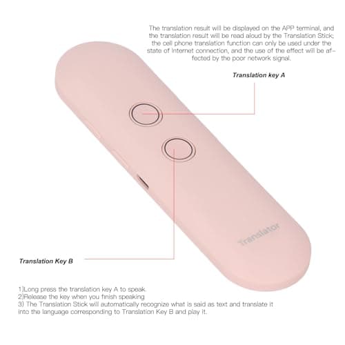 Generic Language Translator Device Support 97 Languages Two Way Real Time Text Photo Voice Translation Stick Translator Pen for Travel (Pink) — view 3